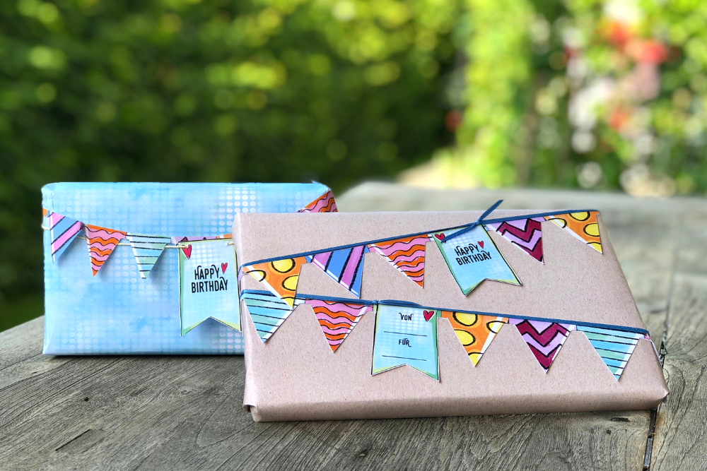 Freebie Wimpelkette: mach Dein Geschenk zu einem Highlight